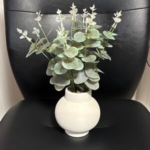 Elegant White Vase with Greenery
